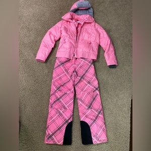 Vintage Y2K Women's Columbia Ski Snow Suit Pink Grey Barbie 18/20 Girls Retro